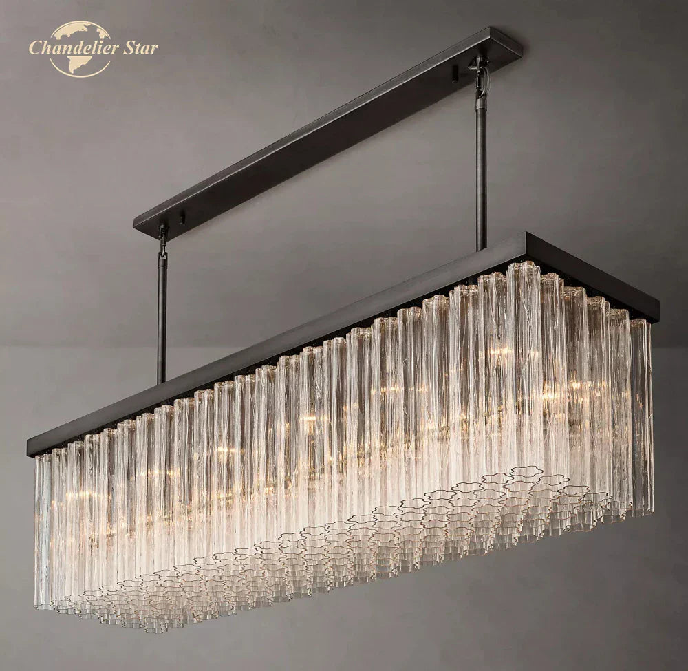 Cielo Rectangular LED Chandelier for Living Dining Kitchen Island Lamps