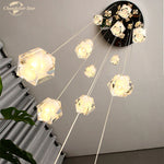 Crystal Spiral Diamond LED Chandelier for Living Room Bedroom Staircase