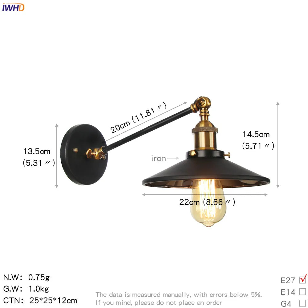 Retro Wall Sconce Light Up Down Loft Industrial Vintage Lamp