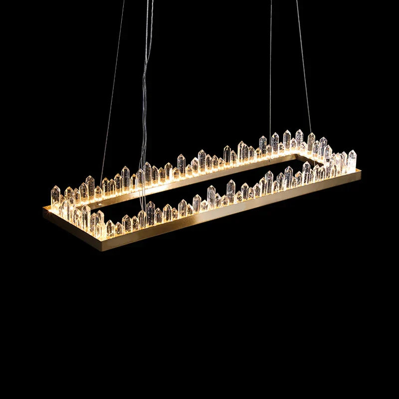Golden Crystal LED Chandelier for Modern Dining Room