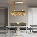 Oval Stainless Steel Crystal Chandelier for Dinning Room Lighting