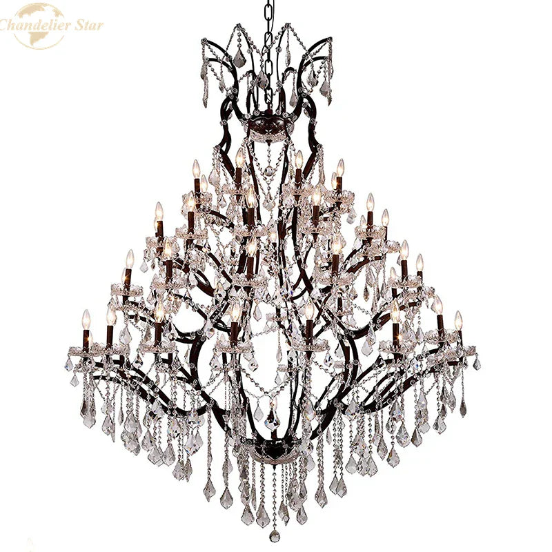Rococo Crystal Chandelier LED Candle Vintage Luxury Lighting