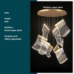 Golden Love Paper Chandelier: Postmodern LED Designer Lighting for Foyer