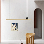 Linear LED Gold Pendant Light for Island, Restaurant, Bar - Nordic Designer Style