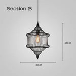 Cage Light Frame Pendant Industrial Single Head Black Nordic Creative Fixture