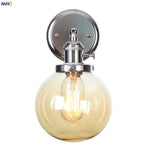 Amber Glass Ball Wall Lights - Modern LED Wall Lamp for Home Bedroom Mirror Stair