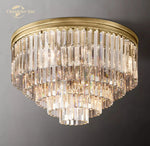 Crystal Flushmount Chandelier - Modern Ceiling Light for Living Room