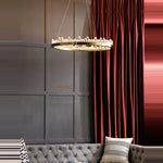 Golden Crystal LED Chandelier for Modern Dining Room