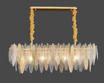 LED Glass Metal Leaf Chandelier: Luxury Postmodern Lighting for Home Decor, Bedroom, Living Room