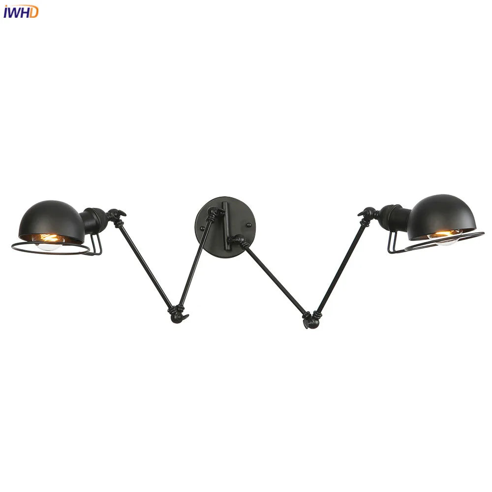 Antique Black Wall Lamp Vintage Industrial Sconce LED Applique Murale