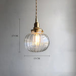 Brass Pumpkin LED Pendant Light - Japanese Style Bedroom Suspension