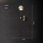 Black Gold Copper Crystal LED Wall Sconce Light for Bedroom Corridor