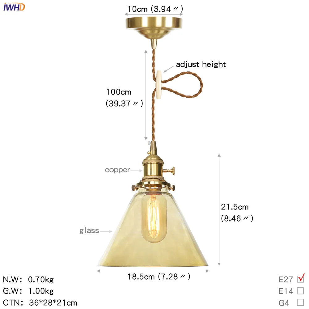 Afralia™ Nordic White Glass Copper Pendant Light with Switch for Home, Bar, and Cafe