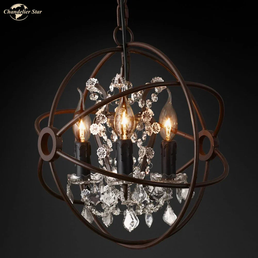 Crystal LED Chandelier: Contemporary Orb Pendant Light for Home Decor