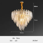 Art Deco Glass Iron LED Chandelier for Dinning Room