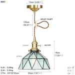 Glass Copper LED Pendant Light for Kitchen Cafe Living Room