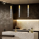 Modern Crystal LED Chandeliers - Stainless Steel Pendant Light for Bedroom, Living Room