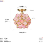 White Glass LED Ceiling Light Fixture, Nordic Modern Copper Ceiling Lamp