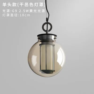 Chandelier: Industrial Metal Glass Ball Lighting for Retro Restaurant and Living Room