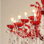 Modern Iron Crystal Glass Chandelier Blue Red Art Deco Lighting
