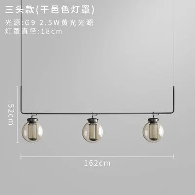 Chandelier: Industrial Metal Glass Ball Lighting for Retro Restaurant and Living Room