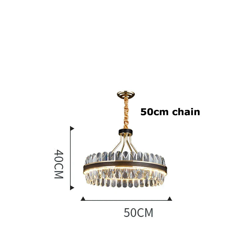 Gold Stainless Steel Crystal Chandelier for Dinning Room