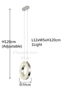 LED Crystal Chandelier Stainless Steel Pendant Light for Living Room
