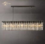 Black Marignan K9 Crystal Rectangular Chandelier for Living Dining Room