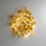LED Golden Maple Leaves Wall Sconce for Bedroom and Corridor