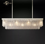 LED Glace Rectangular Chandelier Light for Dining Kitchen Living Room
