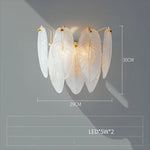 Silver Gold LED Feather Chandelier - Art Deco Round Pendant Light