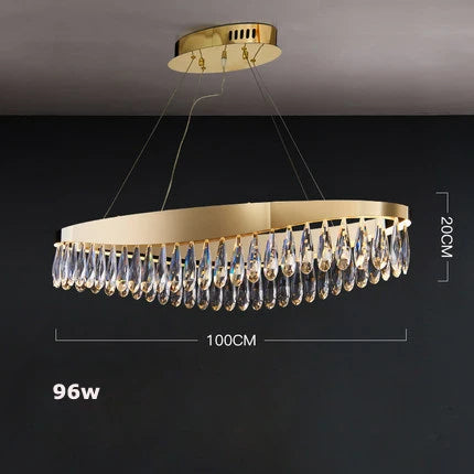 Crystal Stainless Steel LED Chandelier for Foyer