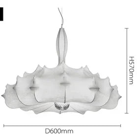 Zeppelin Silk Chandelier: Hand-Woven Modern Japanese Country Style Dining Room Lamp