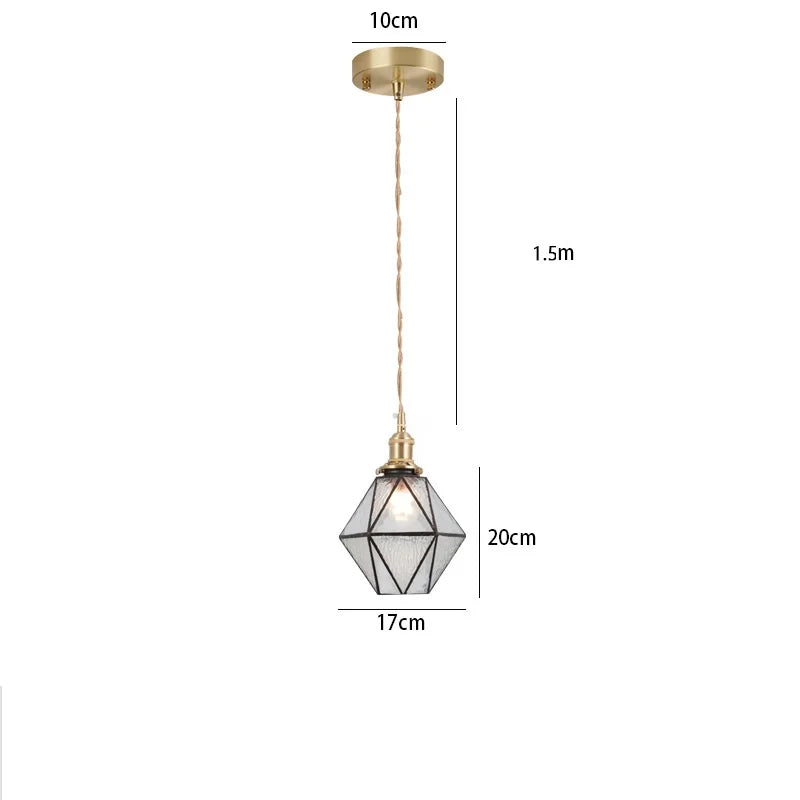 Nordic Glass LED Pendant Lamp for Cafe Bedroom Restaurant, Japanese Style
