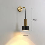 Modern Black Gold Adjustable Wall Lamp Sconce for Indoor Reading E27