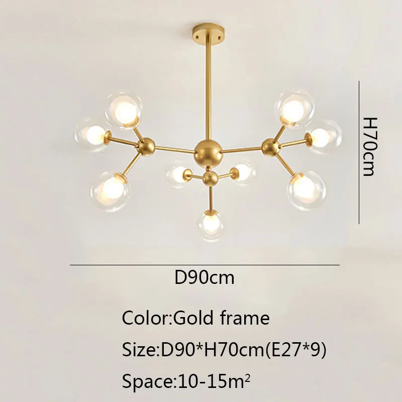 Black Postmodern Sputnik Chandelier for Dining Room and Home Decor