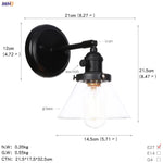 Glass Ball Wall Light Switch Hallway Bathroom Mirror Stair Black Wall Sconce