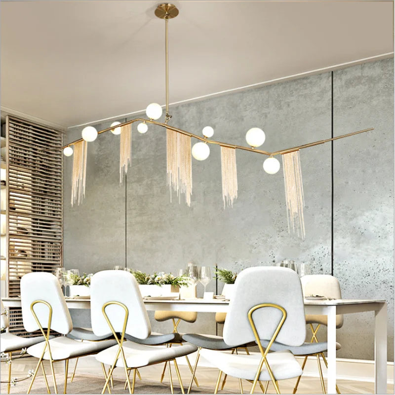 Gold Bubble Chandelier G9 LED Tassel Kitchen Island Lighting