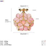 White Glass LED Ceiling Light Fixture, Nordic Modern Copper Ceiling Lamp