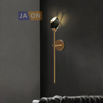 Crystal LED Wall Sconce for Bedroom Corridor - Designer Black Gold Wall Light