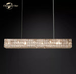 Crystal LED Linear Chandelier for Kitchen Island Dining Room