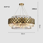 Gold LED Crystal Clear Art Deco Chandelier for Foyer