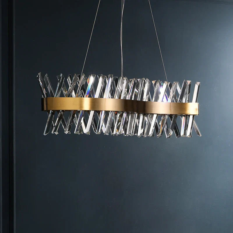 Gold Crystal LED Chandelier for Dinning Room