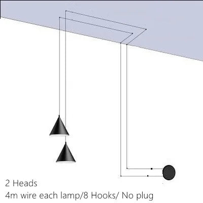 Geometric LED Pendant Light for Living Room Bedside - Nordic Style Glam Fixtures