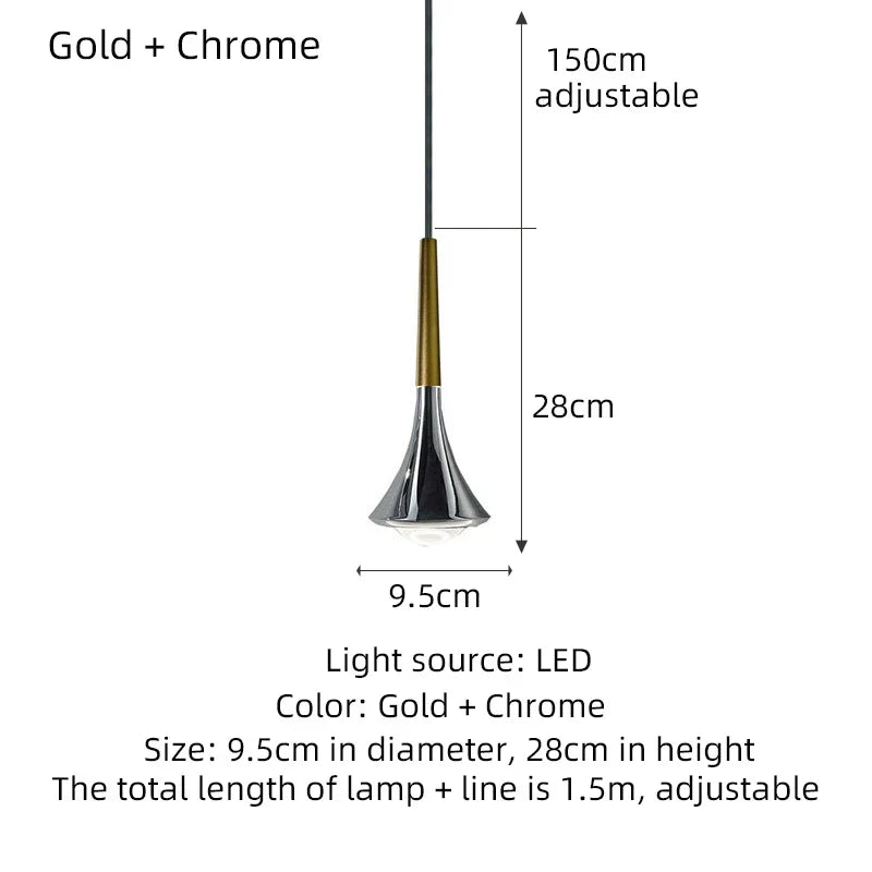 Rain Chrome Pendant Light for Dining Room Minimalism Decor Kitchen Loft