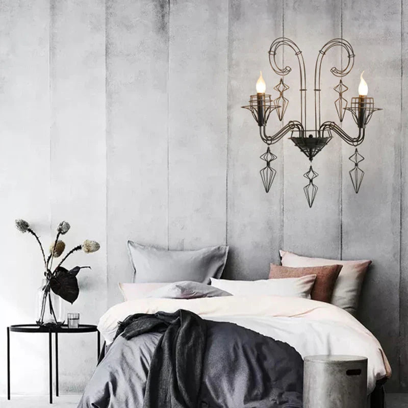 Iron Baroque E14 LED Chandelier Suspension Lighting for Foyer