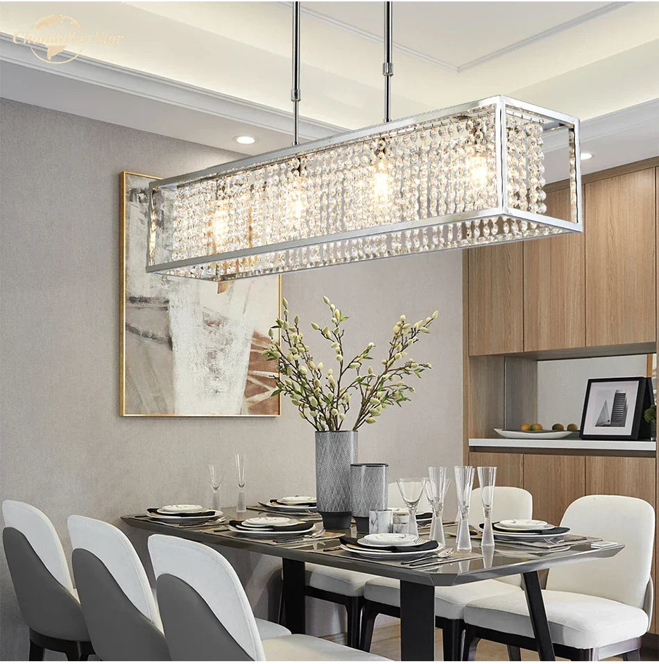 Crystal Rectangle Luxury Chandelier for Elegant Home Décor