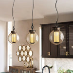 Chandelier: Industrial Metal Glass Ball Lighting for Retro Restaurant and Living Room