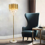 Postmodern Crystal Marble LED Floor Lamp for Bedroom