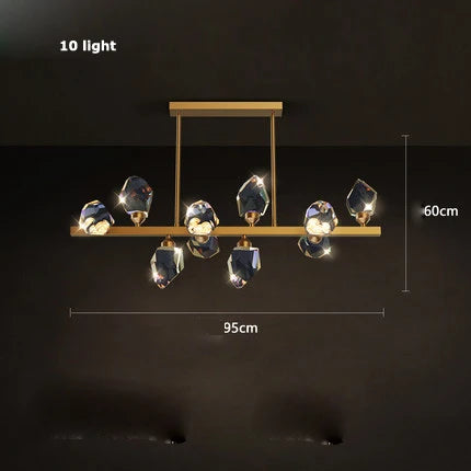 Crystal Copper Round Chandelier: Elegant LED Suspension Lamp for Dinning Room